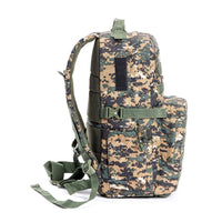 Captain Tactical Backpack with MOLLE Webbing and Carabiner -  25 Litres - Digital Camouflage - OutdoorTravelGear.com