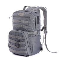 Captain Tactical Backpack with MOLLE Webbing and Carabiner -  25 Litres - Grey - OutdoorTravelGear.com