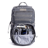 Captain Tactical Backpack with MOLLE Webbing and Carabiner -  25 Litres - Grey - OutdoorTravelGear.com