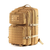 Force Plus Tactical Army Backpack with Laser-cut MOLLE - 50 Litres - Khaki - OutdoorTravelGear.com