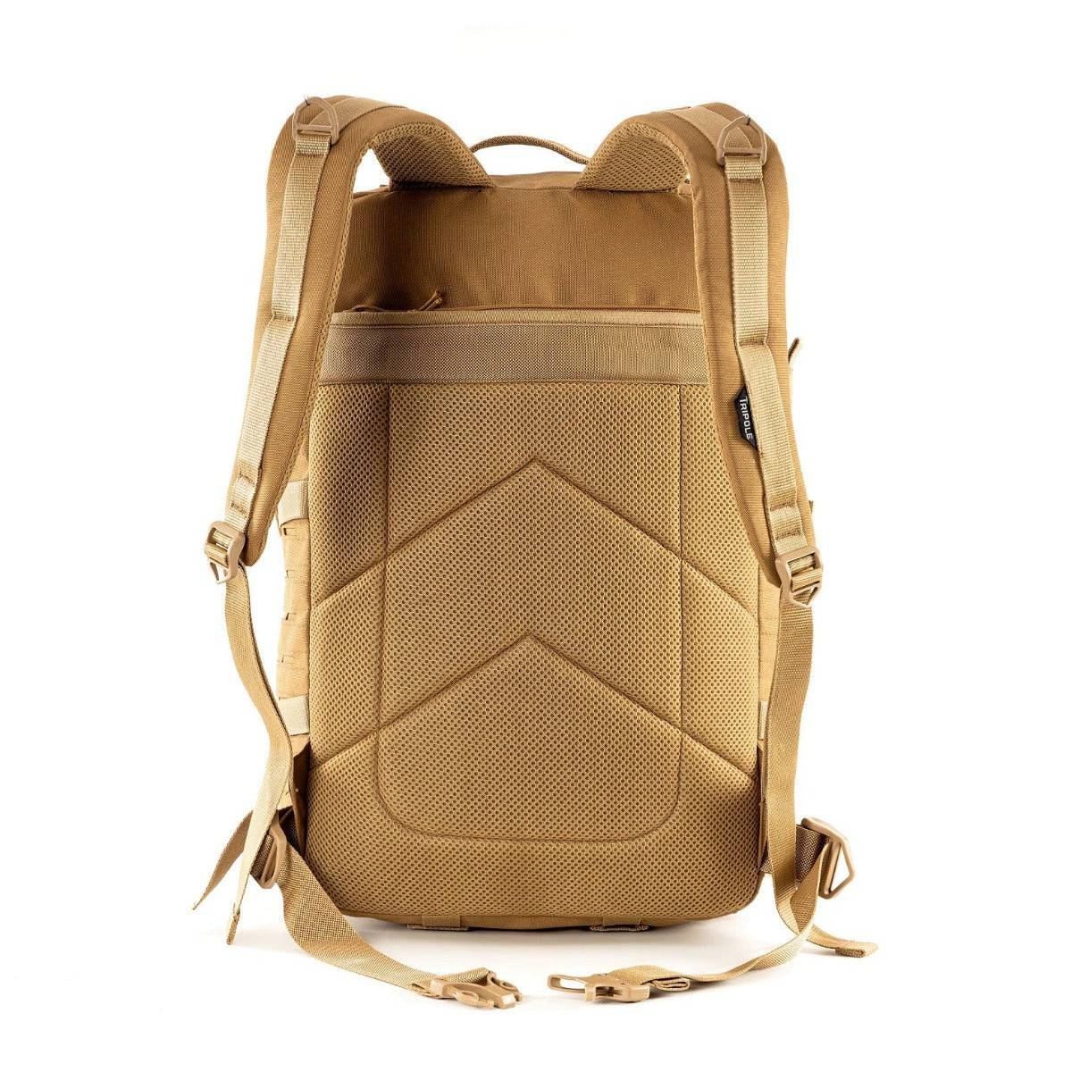 Force Plus Tactical Army Backpack with Laser-cut MOLLE - 50 Litres - Khaki - OutdoorTravelGear.com