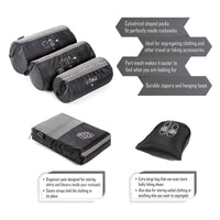 Organizer Packs - Cylindrical & Rectangle Shaped - Set of 6 - Black - OutdoorTravelGear.com