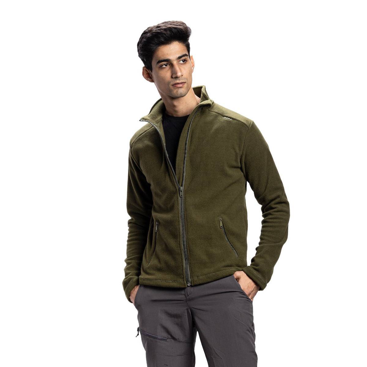 Anti-Pilling Fleece Winter Jacket and Windcheater - Green - OutdoorTravelGear.com