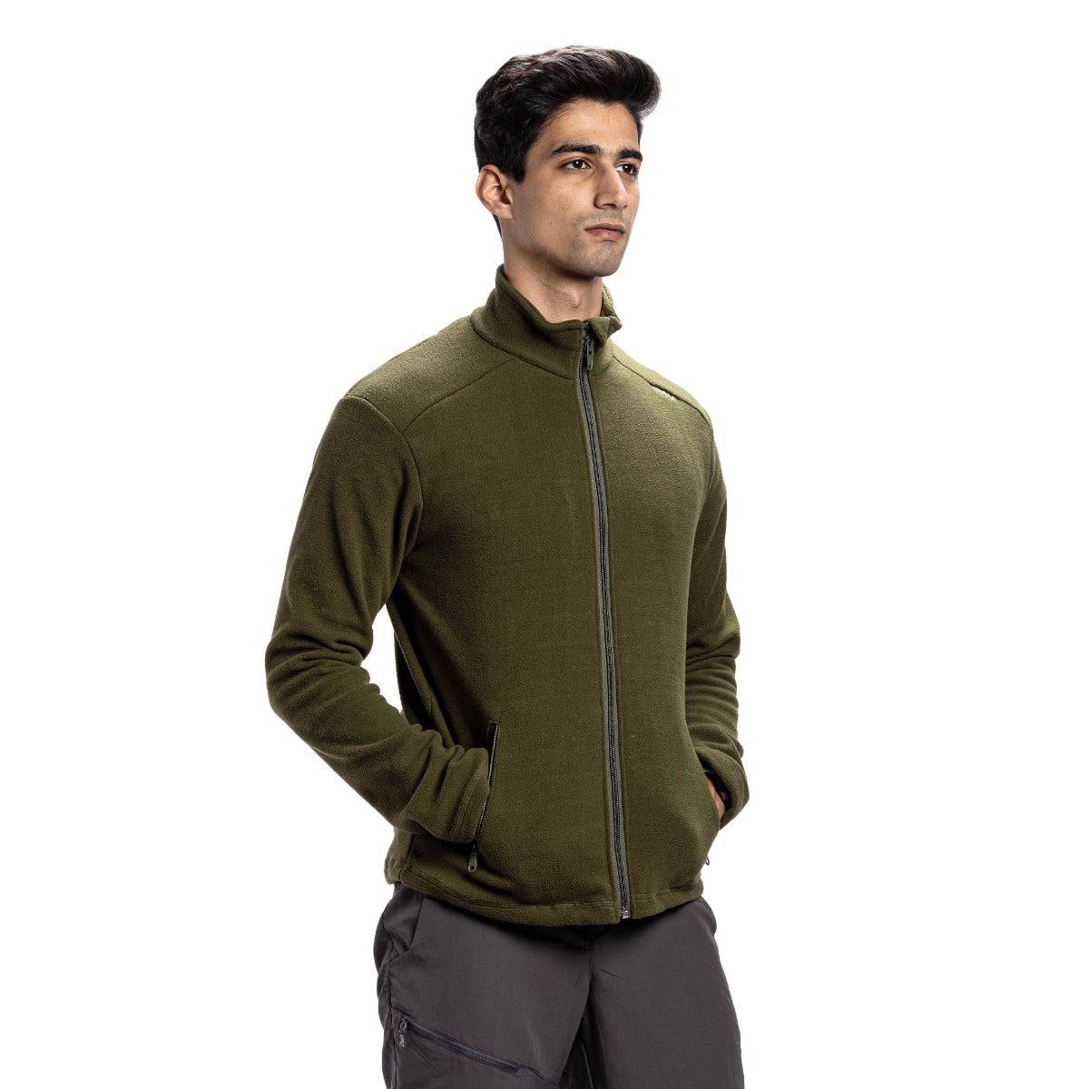 Anti-Pilling Fleece Winter Jacket and Windcheater - Green - OutdoorTravelGear.com