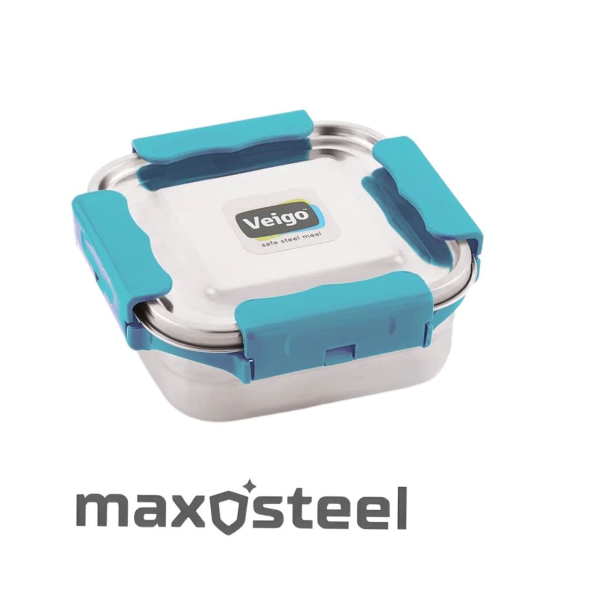 Adventure Ready MaxoSteel Camping Tiffin Box - Medium (450ml) - Aqua Blue