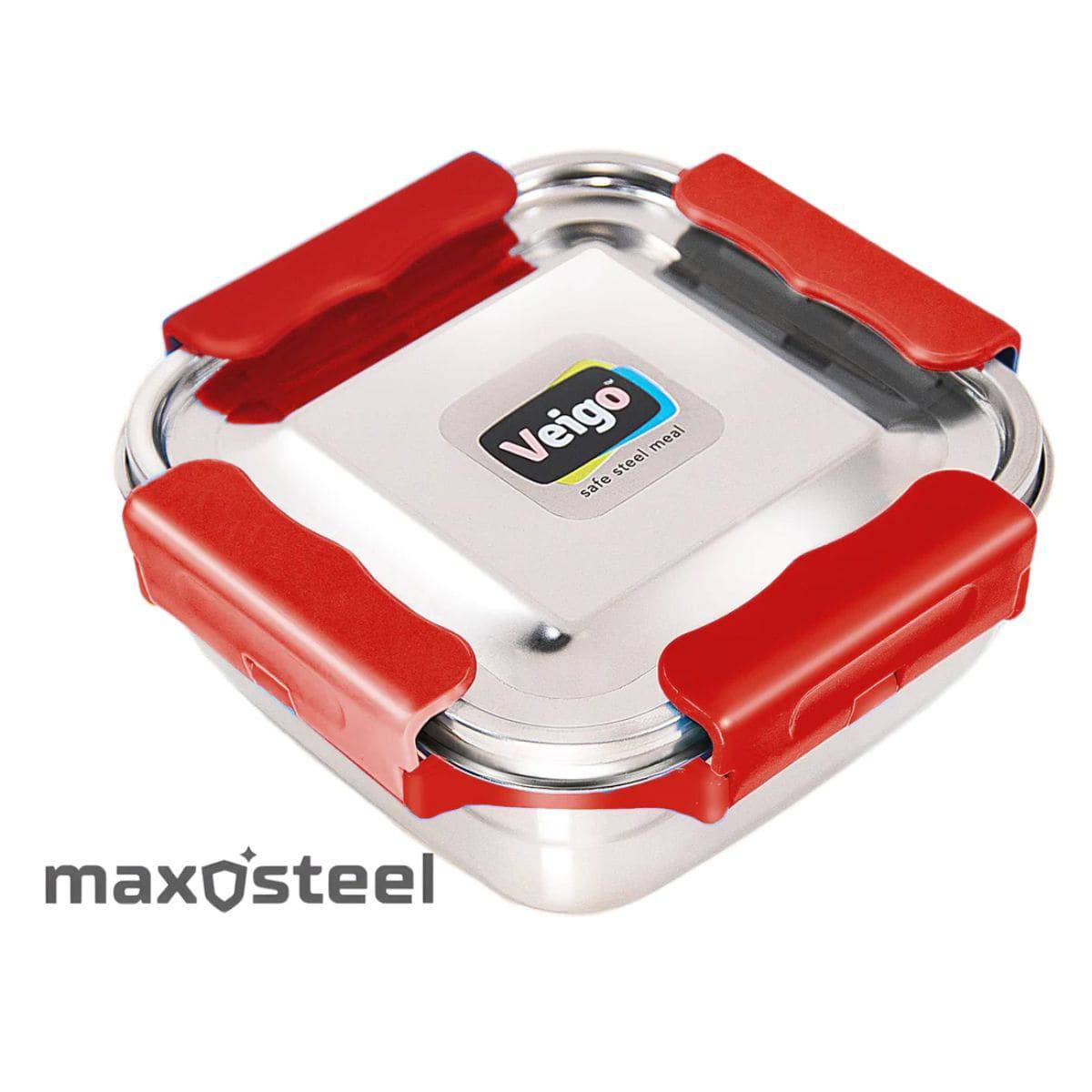 Adventure Ready MaxoSteel Camping Tiffin Box - Medium (450ml) - Red - OutdoorTravelGear.com