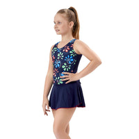 Kids Girl's Swim Wear - Swimming Dress - Retro - Blue - OutdoorTravelGear.com